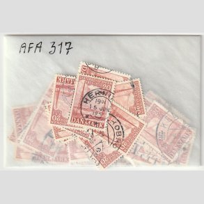 FRIM�RKER DANMARK | 1950 - AFA 317 (engros) - Statsradiofonien 25 �r - 75 x 20 �re r�d - Alm. Stemplet