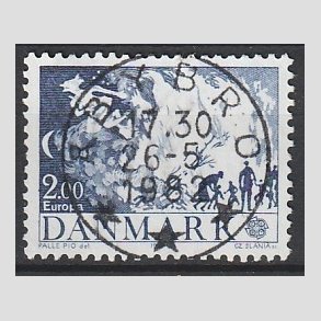 FRIM�RKER DANMARK | 1981 - AFA 728 - Folklore - 2,00 Kr. bl� - Pragt Stemplet �bybro