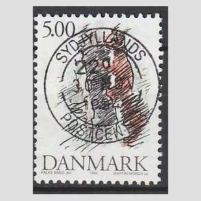 FRIM�RKER DANMARK | 1994 - AFA 1078 - Truede danske dyr - 5,00 Kr. Egern - Pragt Stemplet