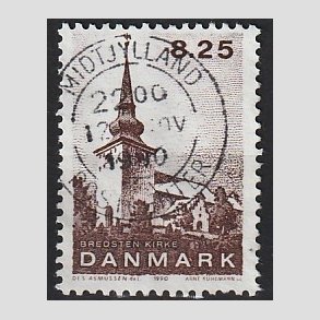 FRIMRKER DANMARK | 1990 - AFA 976 - Jyske landsbykirker - 8,25 Kr. brun - Lux Stemplet
