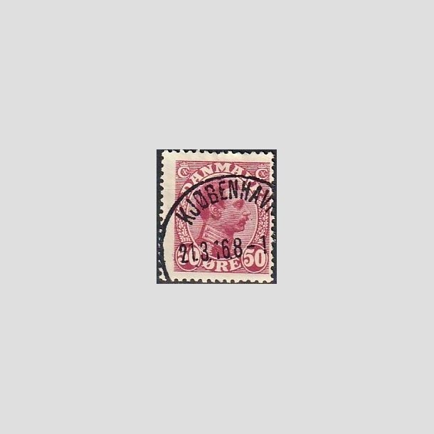 FRIMRKER DANMARK | 1913 - AFA 74 - Chr. X 50 re vinrd - Pragt Stemplet "KJBENHAVN"