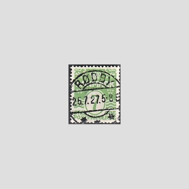 FRIMRKER DANMARK | 1926-30 - AFA 167 - Blgelinie 7 re lysgrn - Pragt Stemplet "RDBY"