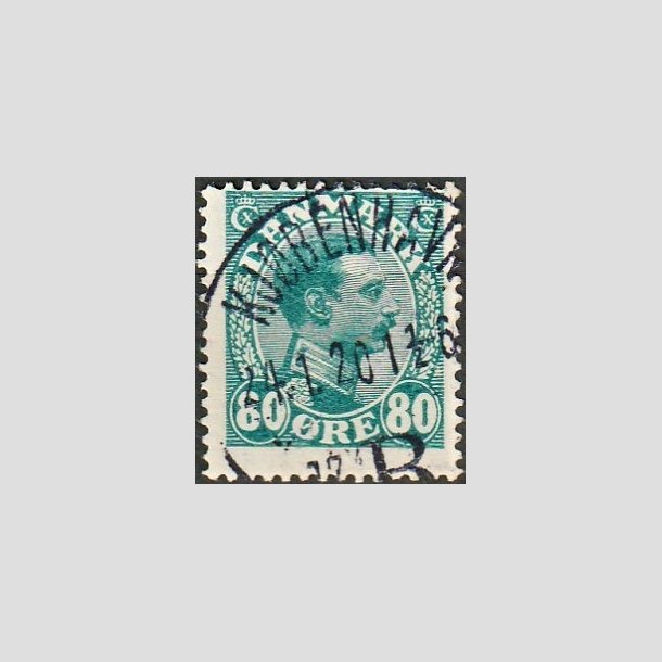 FRIMRKER DANMARK | 1915 - AFA 84 - Chr. X 80 re blgrn - Lux Stemplet