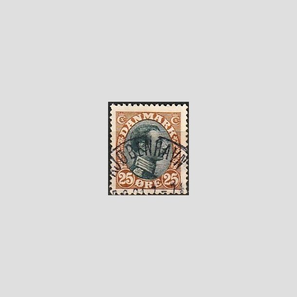 FRIMRKER DANMARK | 1918-20 - AFA 101 - Chr. X 25 re brun/sort - Lux Stemplet
