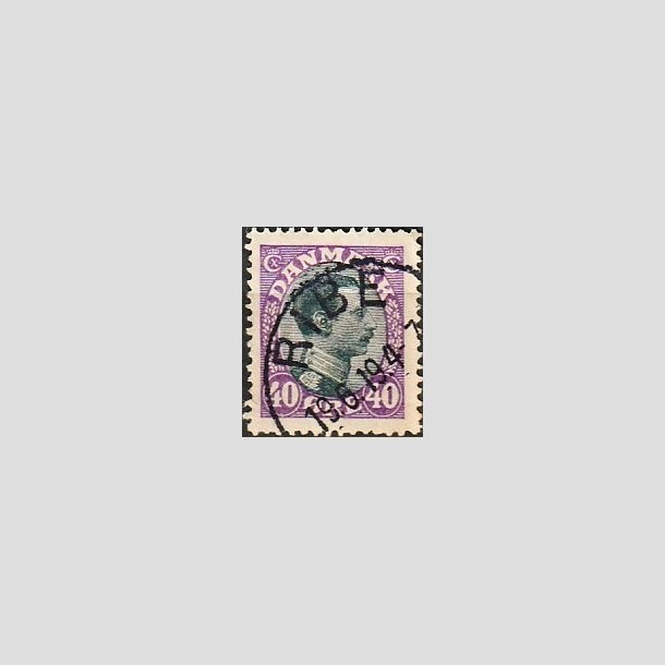 FRIMRKER DANMARK | 1918-20 - AFA 105 - Chr. X 40 re lilla/sort - Lux Stemplet "RIBE"