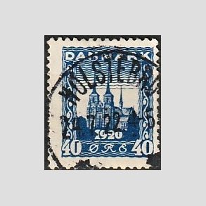 FRIM�RKER DANMARK | 1921 - AFA 116 - Genforening 40 �re bl� - Lux Stemplet 
