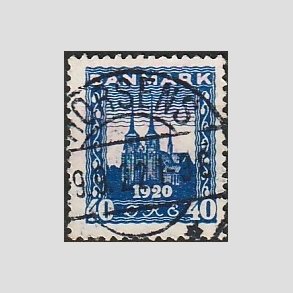 FRIM�RKER DANMARK | 1921 - AFA 116 - Genforening 40 �re bl� - Lux Stemplet 