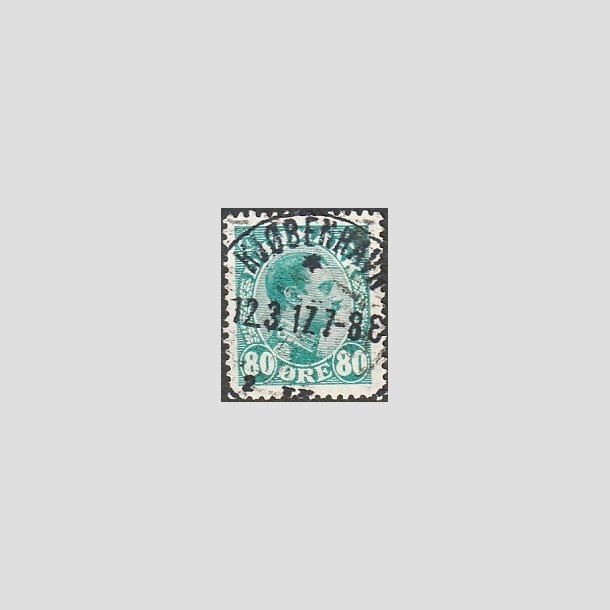 FRIMRKER DANMARK | 1915 - AFA 84 - Chr. X 80 re blgrn - Lux Stemplet