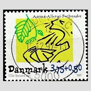 FRIMRKER DANMARK | 1997 - AFA 1146 - Astma-Allergi Forbundet - 3,75 + 0,50 Kr. flerfarvet - Pragt Stemplet