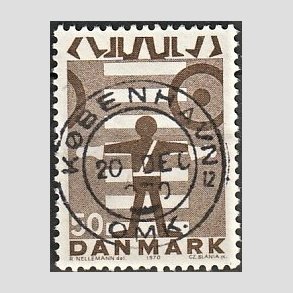 FRIMRKER DANMARK | 1970 - AFA 494 - Trafiksikkerhed - 50 re brun - Pragt Stemplet Kbenhavn