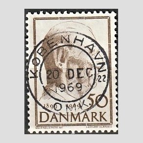 FRIM�RKER DANMARK | 1969 - AFA 480 - Fredrik IX 70 �r - 50 �re brun - Pragt Stemplet