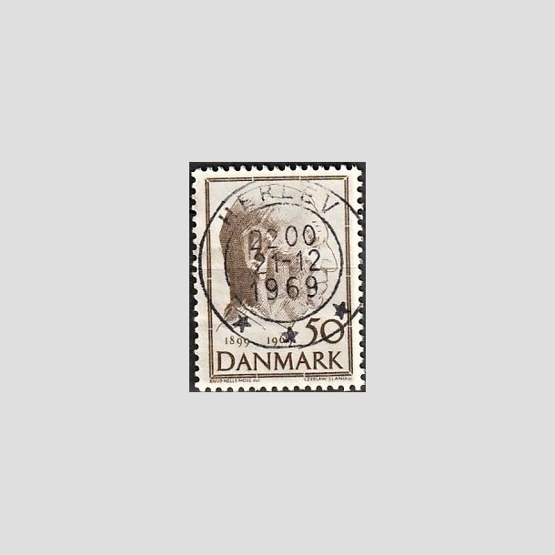 FRIMRKER DANMARK | 1969 - AFA 480 - Fredrik IX 70 r - 50 re brun - Pragt Stemplet