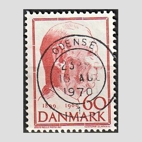 FRIM�RKER DANMARK | 1969 - AFA 481 - Fredrik IX 70 �r - 60 �re r�d - Pragt Stemplet Odense