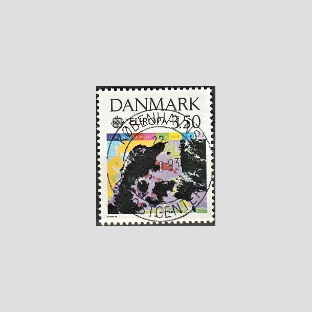 FRIMRKER DANMARK | 1991 - AFA 989 - Europamrker rumflyvning - 3,50 Kr. flerfarvet - Pragt Stemplet