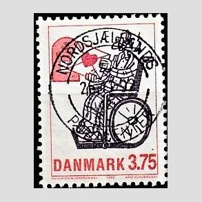 FRIM�RKER DANMARK | 1992 - AFA 1029 - Danske tegneseriefigurer - 3,75 Kr. violet/r�d - Pragt Stemplet