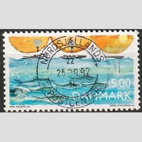 FRIM�RKER DANMARK | 1992 - AFA 1021 - Natur, Milj� og udvikling - 5,00 Kr. flerfarvet - Pragt Stemplet