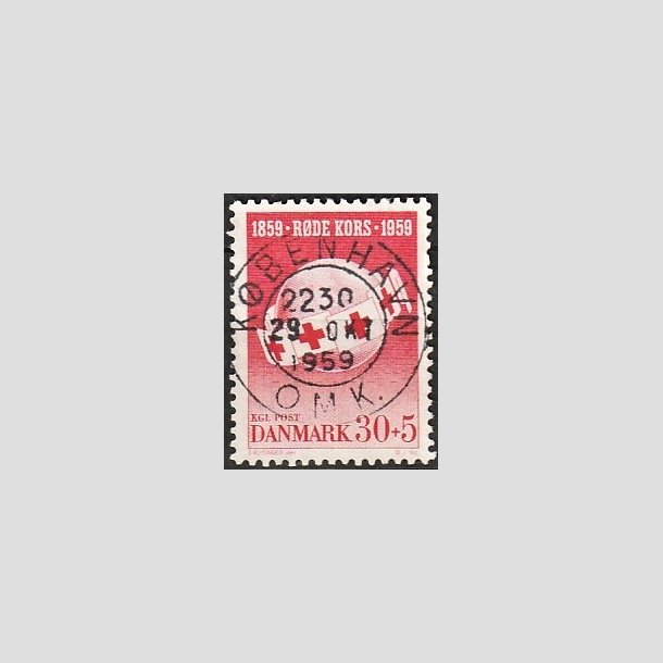 FRIMRKER DANMARK | 1959 - AFA 378 - Rde Kors - 30 + 5 re rd - Pragt Stemplet