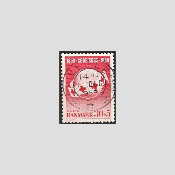 FRIMRKER DANMARK | 1959 - AFA 378 - Rde Kors - 30 + 5 re rd - Pragt Stemplet Vejle