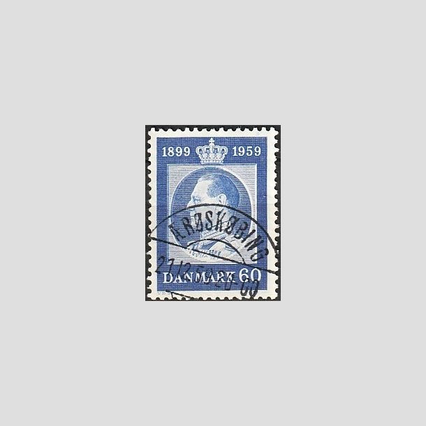 FRIMRKER DANMARK | 1959 - AFA 376 - Frederik IX 60 r - 60 re bl - Pragt Stemplet
