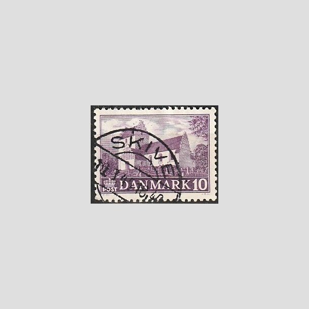 FRIMRKER DANMARK | 1944 - AFA 285 - Landsbykirker - 10 re violet - Pragt Stemplet Skive
