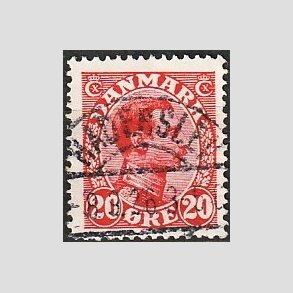 FRIMRKER DANMARK | 1925-26 - AFA 147 - Chr. X 20 re rd - Lux Stemplet 