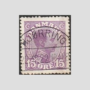 FRIMRKER DANMARK | 1913 - AFA 70 - Chr. X 15 re violet - Lux Stemplet Hjrring