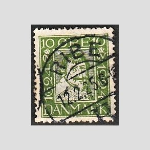 FRIM�RKER DANMARK | 1924 - AFA 134 - Postjubil�um 10 �re gr�n - Lux Stemplet