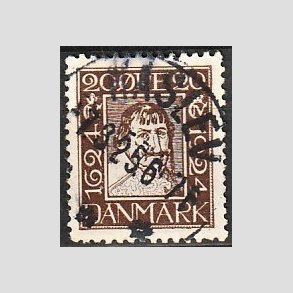 FRIM�RKER DANMARK | 1924 - AFA 142 - Postjubil�um 20 �re brun - Lux Stemplet Haslev