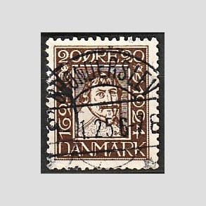 FRIM�RKER DANMARK | 1924 - AFA 142 - Postjubil�um 20 �re brun - Lux Stemplet