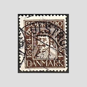 FRIM�RKER DANMARK | 1924 - AFA 141 - Postjubil�um 20 �re brun - Lux Stemplet