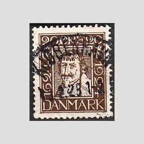 FRIM�RKER DANMARK | 1924 - AFA 141 - Postjubil�um 20 �re brun - Lux Stemplet