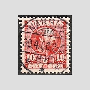 FRIMRKER DANMARK | 1904-05 - AFA 47 - Chr. IX 10 re rd - Lux Stemplet 