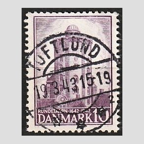 FRIM�RKER DANMARK | 1942 - AFA 273 - Rundet�rn 10 �re violet - Lux Stemplet