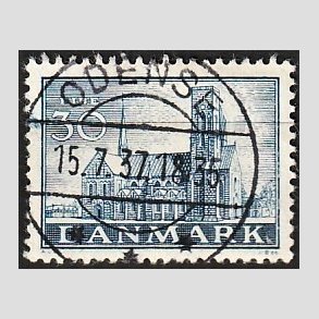 FRIM�RKER DANMARK | 1936 - AFA 233 - Reformationen 30 �re bl� - Lux Stemplet Odense