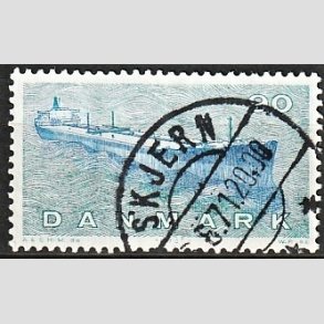 FRIM�RKER DANMARK | 1970 - AFA 506 - Dansk Skibsfart - 90 �re bl�gr�n/bl� - Pragt Stemplet Skjern