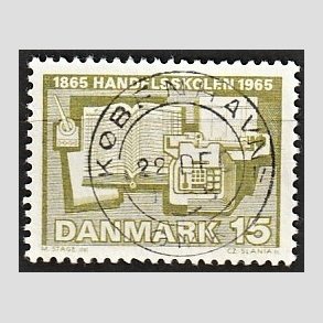 FRIM�RKER DANMARK | 1965 - AFA 429 - �rhus Handelsskole 100 �r - 15 �re olivgr�n - Lux Stemplet