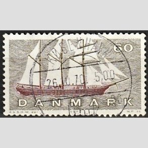 FRIM�RKER DANMARK | 1970 - AFA 505 - Dansk Skibsfart - 60 �re gr�oliv/r�dbrun - Pragt Stemplet