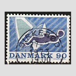 FRIM�RKER DANMARK | 1971 - AFA 519 - Sportsudgave - 90 �re bl�/brunviolet/gr�n - Lux Stemplet