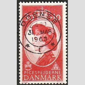 FRIMRKER DANMARK | 1960 - AFA 390 - Dronning Ingrid - 30 + 10 re rd - Pragt Stemplet