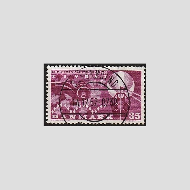 FRIMRKER DANMARK | 1962 - AFA 410 - Georg Carstensen Tivoli - 35 re rdviolet - Pragt Stemplet