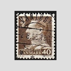 FRIMRKER DANMARK | 1965 - AFA 431 - Fr. IX 40 re brun - Pragt Stemplet Vanlse