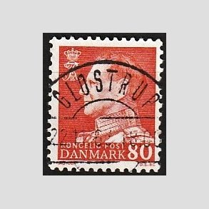 FRIMRKER DANMARK | 1961-62 - AFA 400 - Fr. IX 80 re orangegul - Pragt Stemplet Glostrup