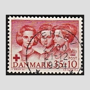 FRIMRKER DANMARK | 1964 - AFA 424F - Dansk Rde Kors - 35 + 10 re rd - Pragt Stemplet Herlev