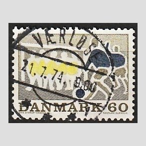 FRIM�RKER DANMARK | 1971 - AFA 518 - Sportsudgave - 60 �re gr�oliv/m�rkbl�/gul - Lux Stemplet
