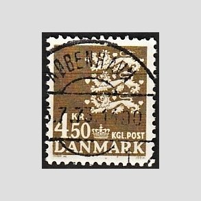 FRIMRKER DANMARK | 1972 - AFA 530 - Rigsvben 4,50 Kr. olivenbrun - Lux Stemplet
