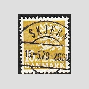 FRIMRKER DANMARK | 1976 - AFA 622 - Rigsvben 10 Kr. gul - Pragt Stemplet