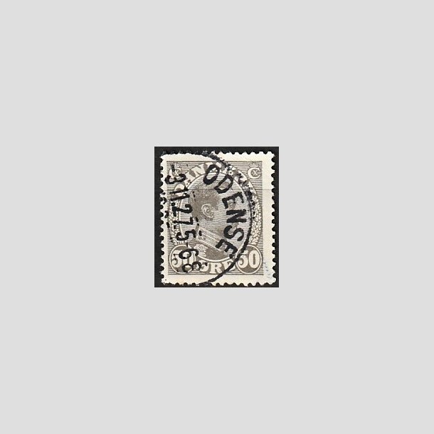 FRIMRKER DANMARK | 1921-22 - AFA 129 - Chr. X 50 re olivengr - Lux Stemplet "ODENSE"