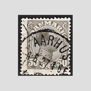 FRIMRKER DANMARK | 1921-22 - AFA 129 - Chr. X 50 re olivengr - Lux Stemplet 