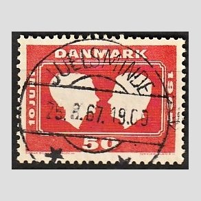 FRIMRKER DANMARK | 1967 - AFA 458F - Kongeligt bryllup - 50 re rd - Pragt Stemplet Juelsminde