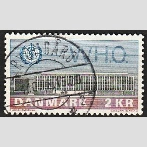 FRIM�RKER DANMARK | 1972 - AFA 533 - W.H.O - 2 Kr. bl�/r�d/gr�n - Lux Stemplet Ryomg�rd